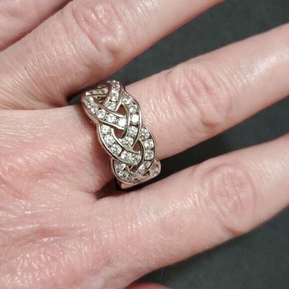 GSJ sterling silver diamonique AAA CZ ring size 8